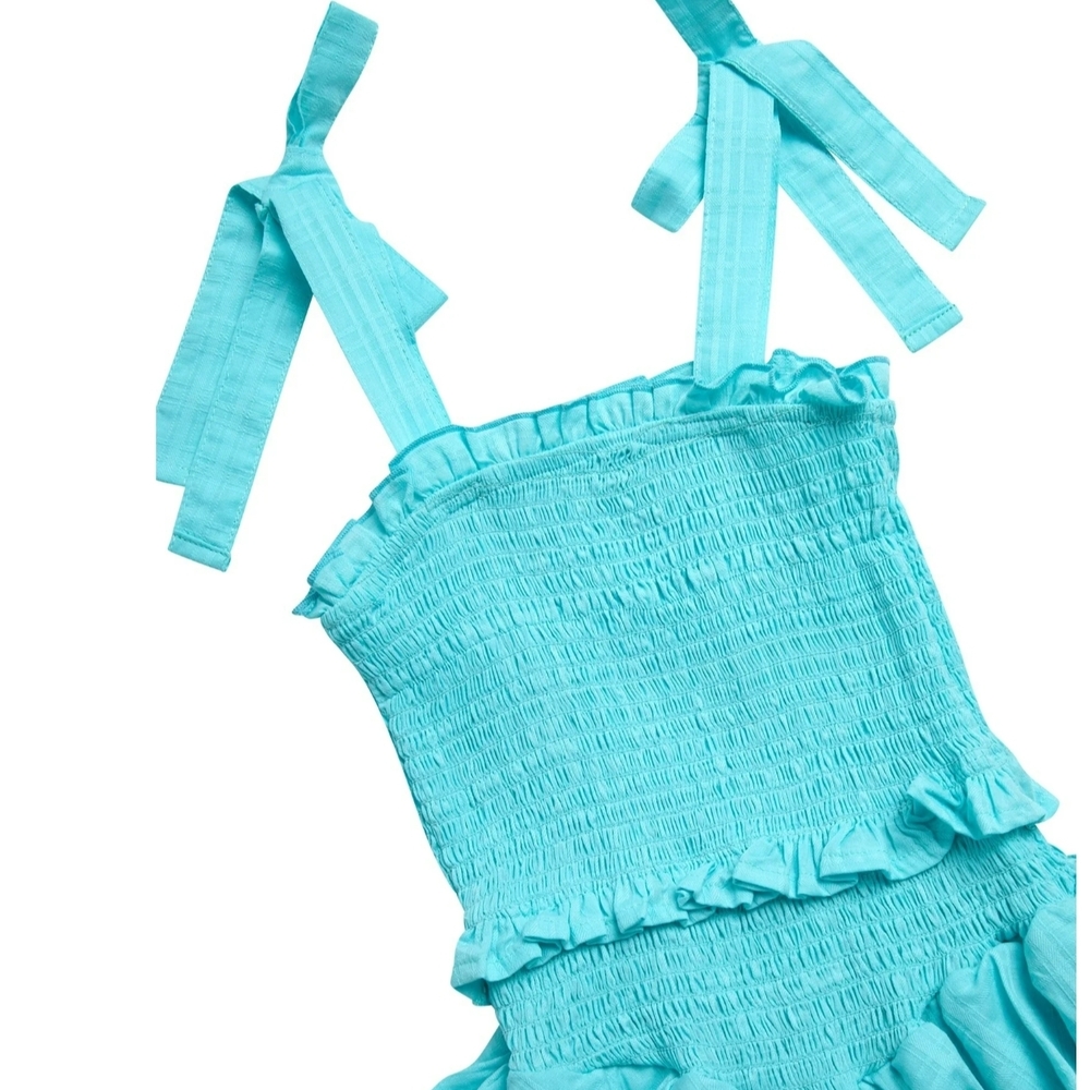 Turquoise Ruffle Dress - Picture 2 of 3